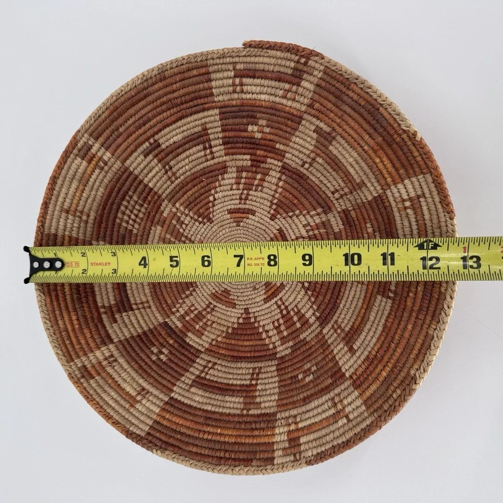 Vintage Tohono O'odham Coiled Basket - Native American Southwest Art Tray